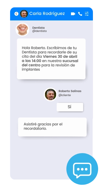 Elipse Citas - Confirmación SMS - Recordatorio